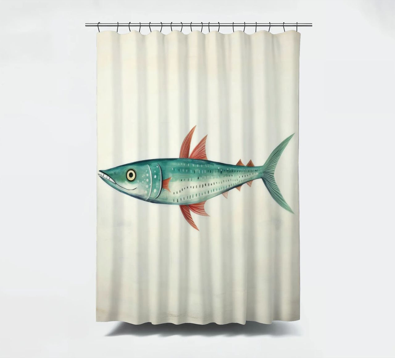 Minimum Makrele 1 Duschvorhang von Minimal Animal Art
