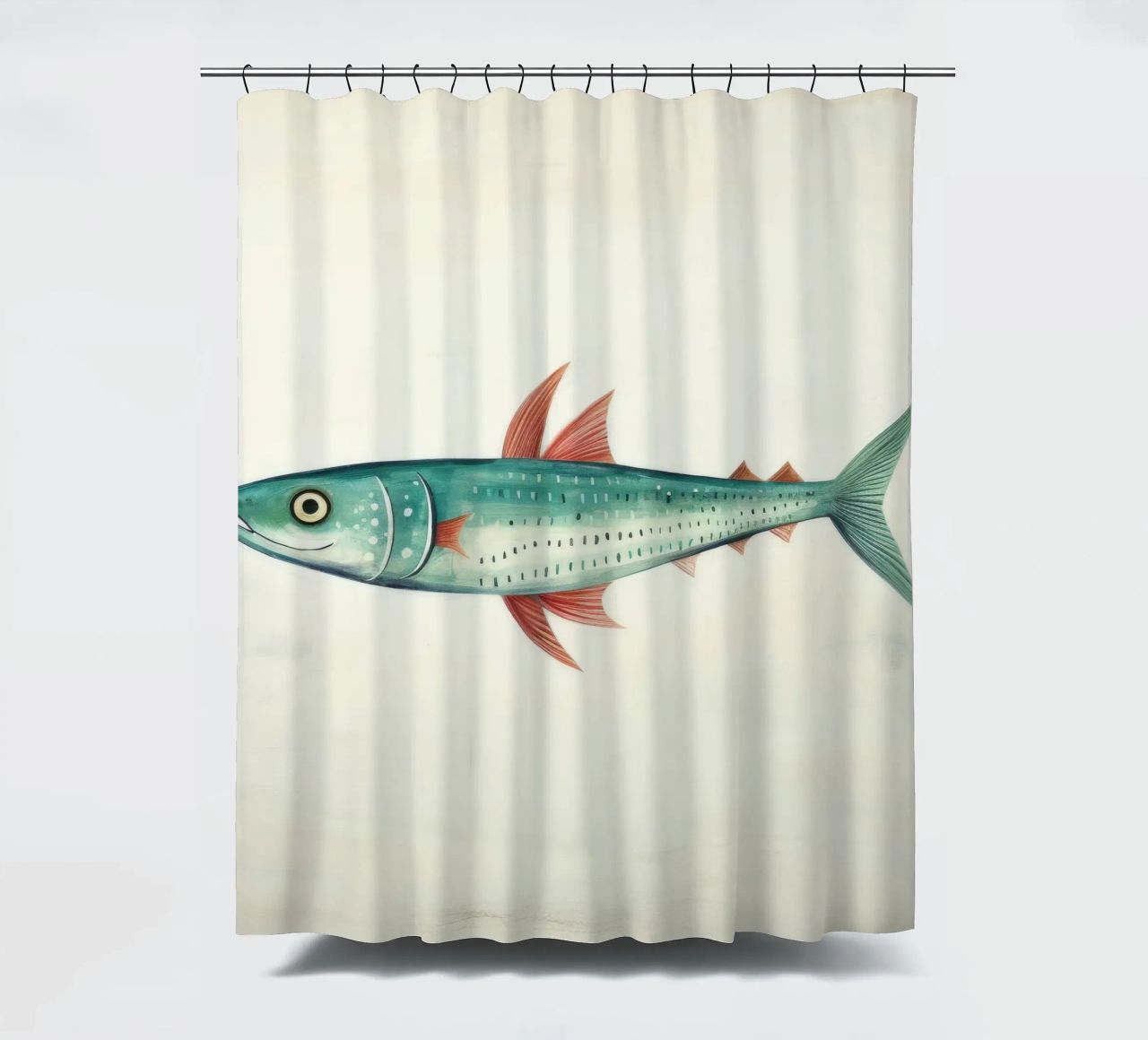 Minimum Makrele 1 Duschvorhang von Minimal Animal Art