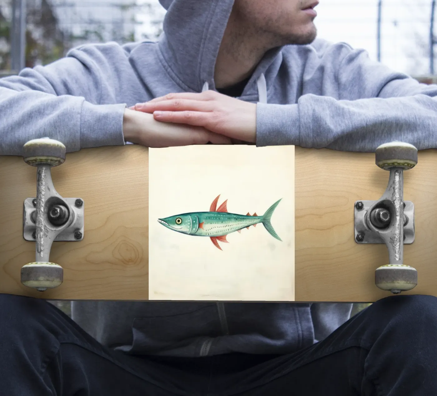 Minimum Mackerel sticker van Minimal Animal Art
