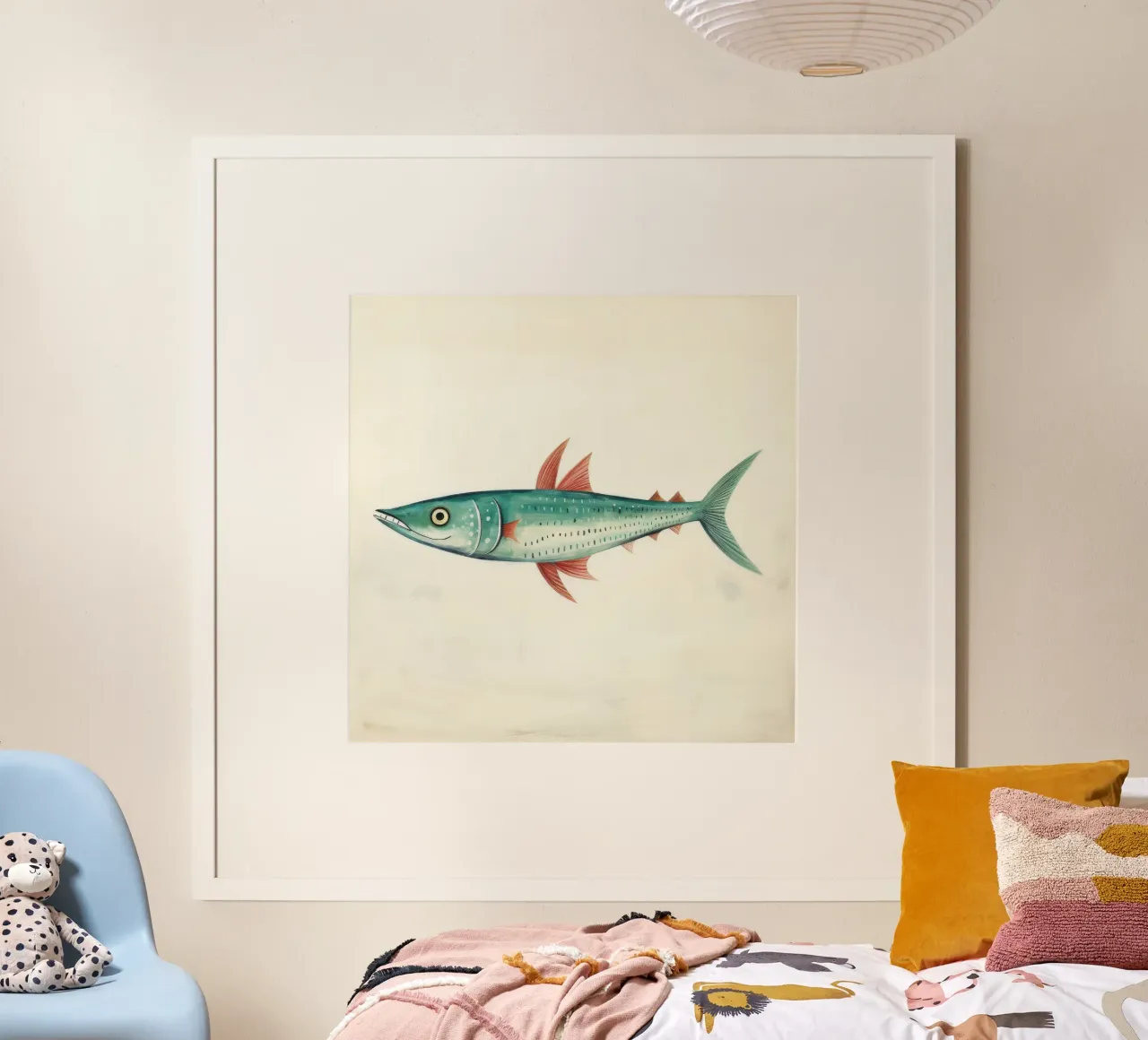 Minimum Mackerel Poster von Minimal Animal Art