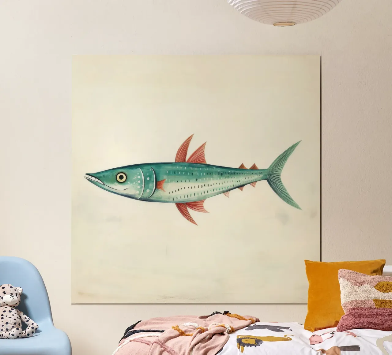 Minimum Mackerel Poster von Minimal Animal Art