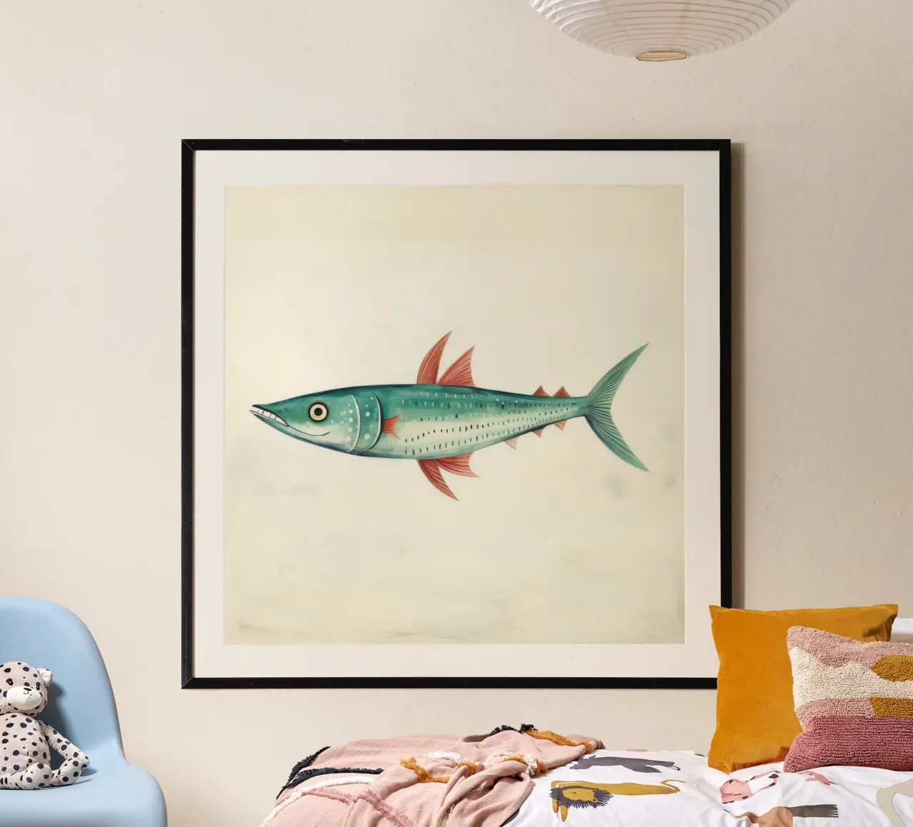 Minimum Mackerel Poster von Minimal Animal Art