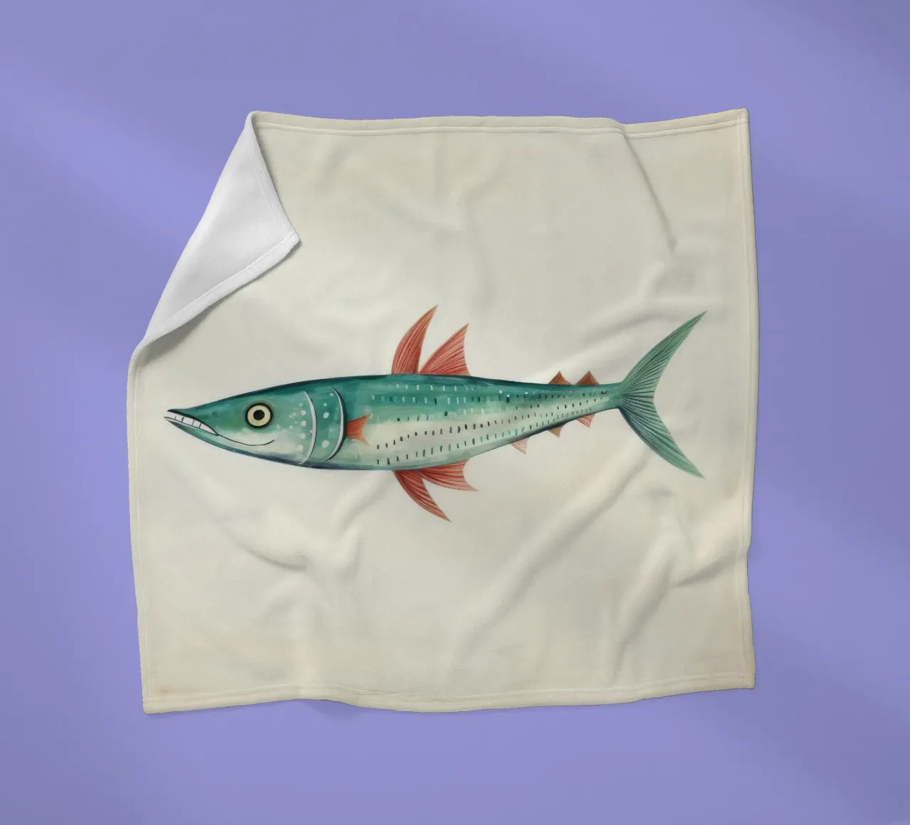 Minimal Makrele Fleecedecke von Minimal Animal Art