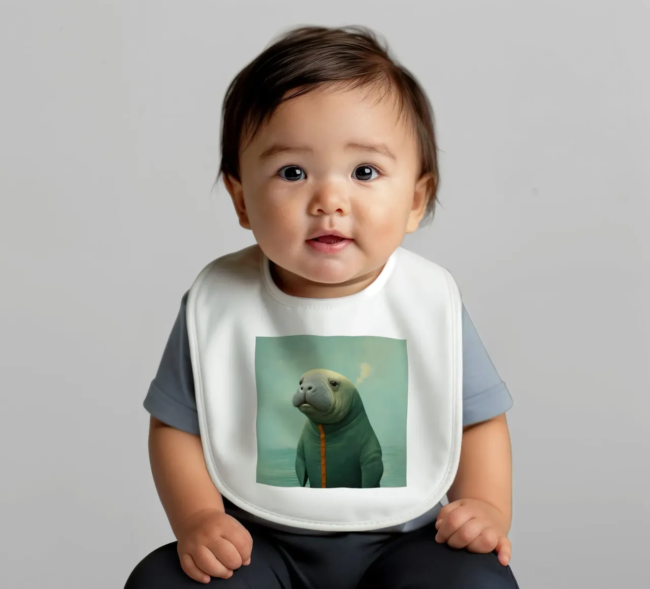 Manatee minimale 2 bavaglino da Minimal Animal Art