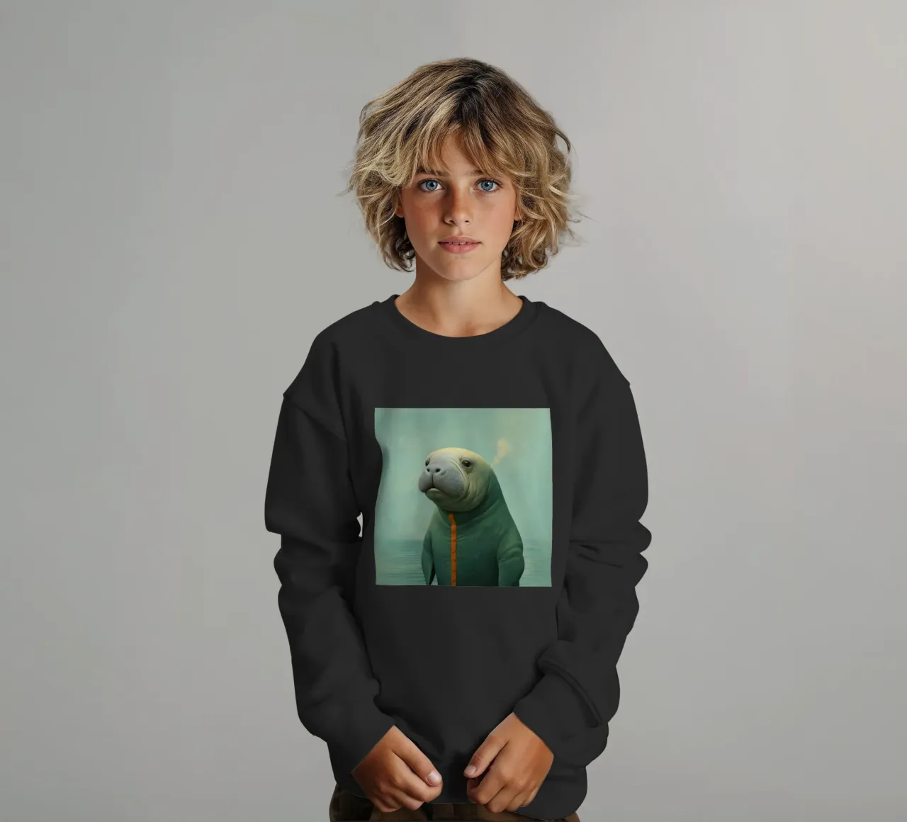 Manatee minimale 2 felpa bambino da Minimal Animal Art