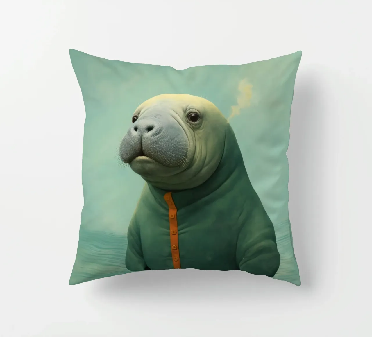 Manatee minimale 2 cuscino da Minimal Animal Art
