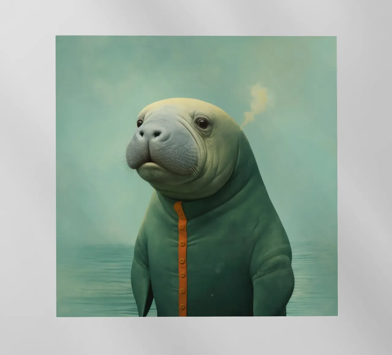 Manatee minimale 2 pellicola backlit da Minimal Animal Art