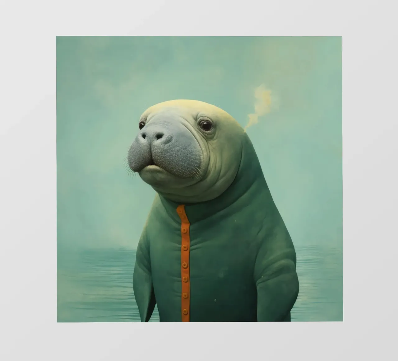 Manatee minimale 2 pellicola backlit da Minimal Animal Art