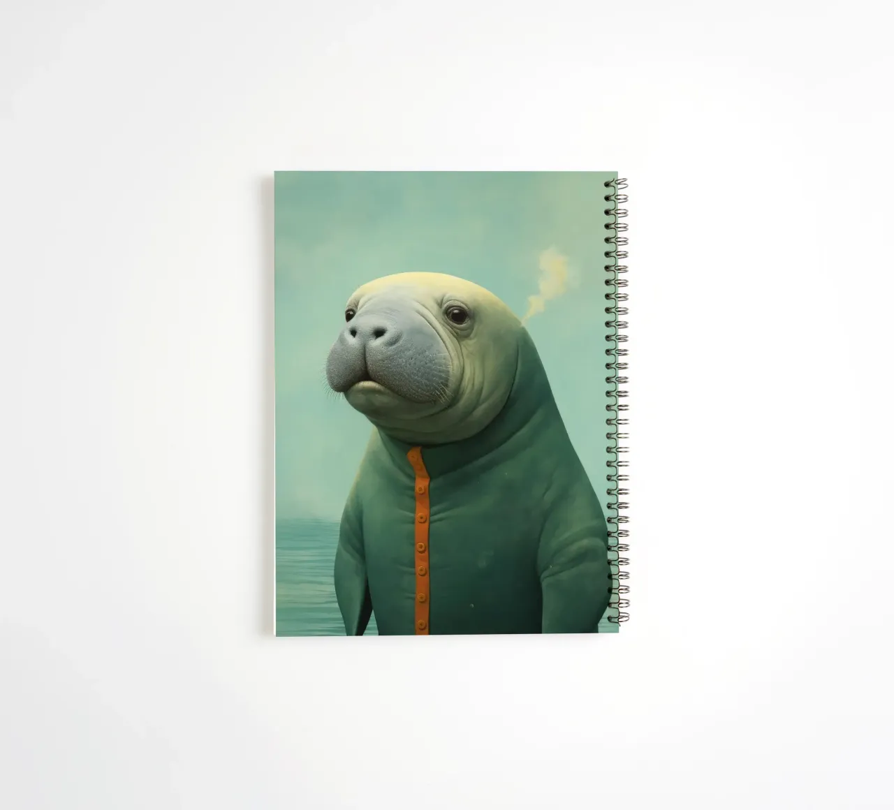 Minimal Manatee 2 spiral notebook by Minimal Animal Art