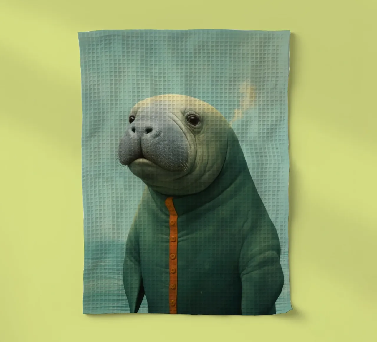 Manatee minimale 2 canovaccio da cucina da Minimal Animal Art