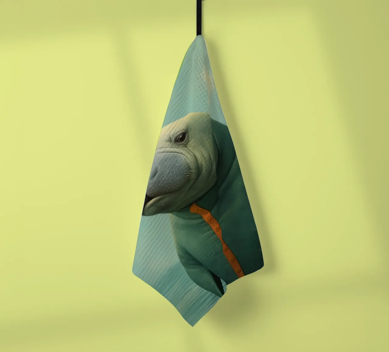 Manatee minimale 2 canovaccio da cucina da Minimal Animal Art