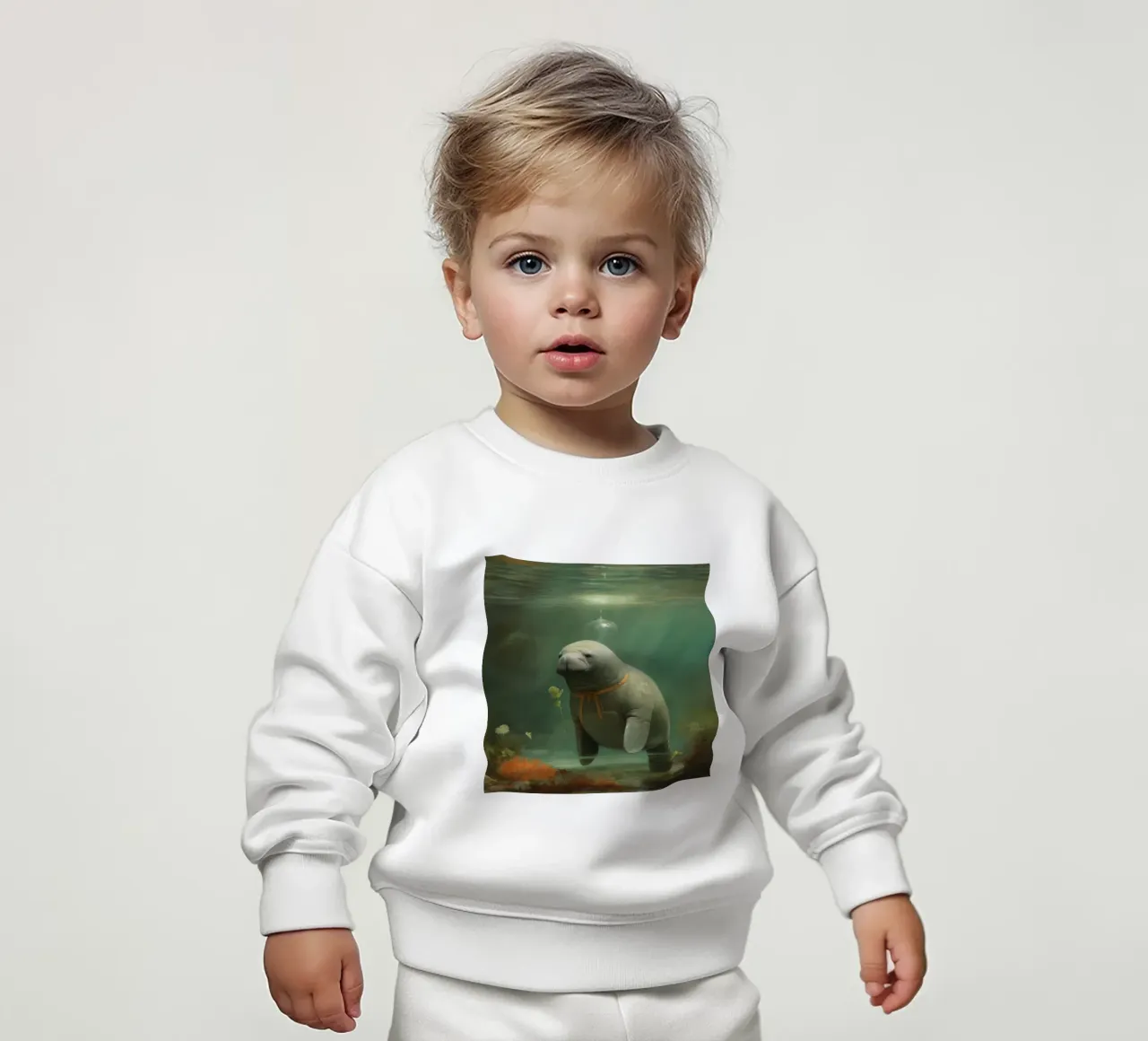 Manatee minimale 3 felpa neonato da Minimal Animal Art