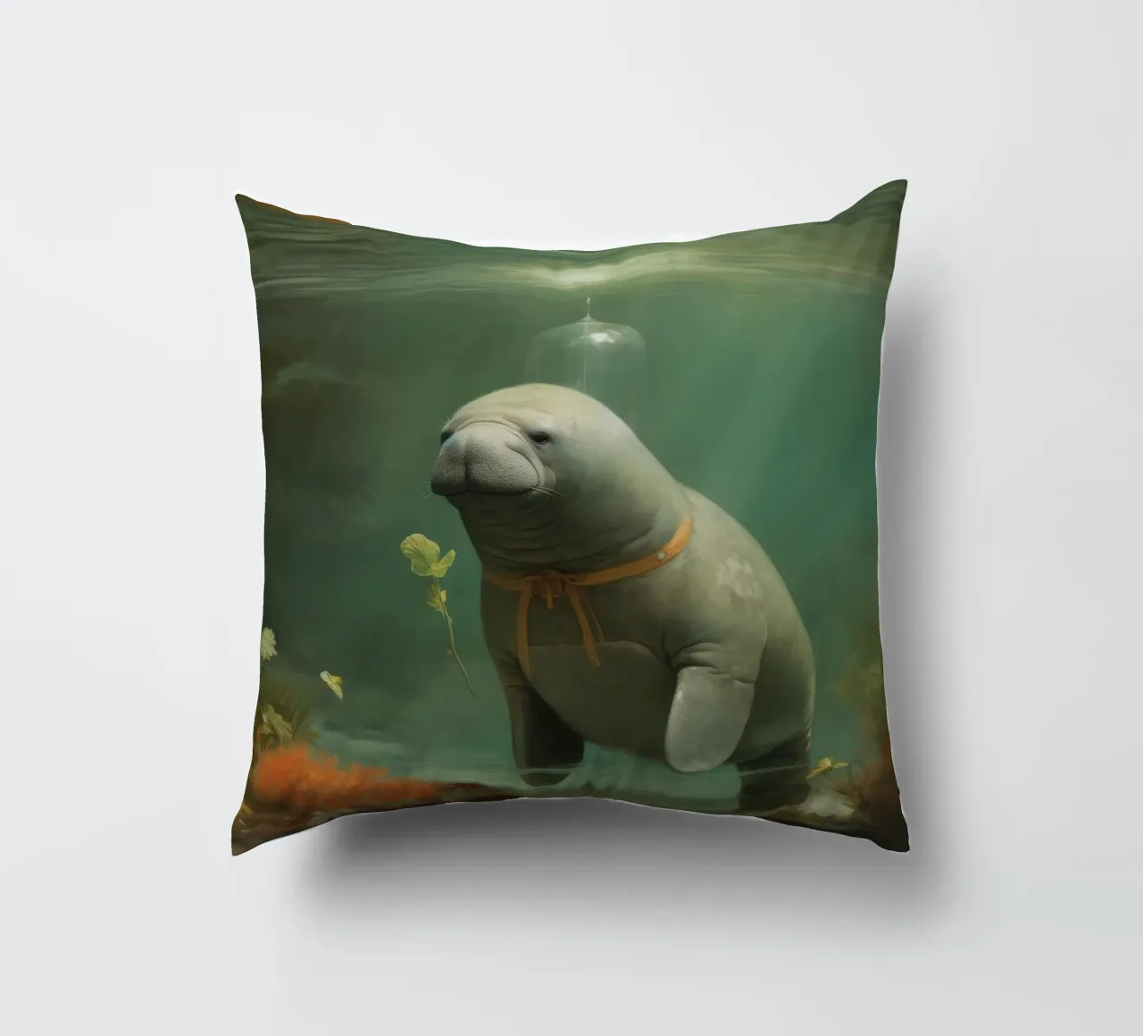 Manatee minimale 3 cuscino da Minimal Animal Art