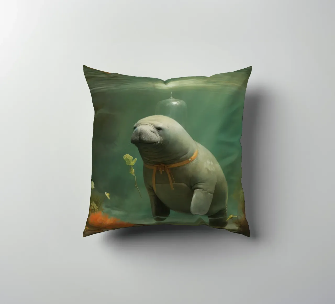Manatee minimale 3 cuscino da Minimal Animal Art