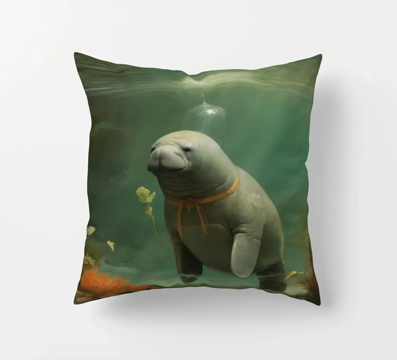 Manatee minimale 3 cuscino da Minimal Animal Art