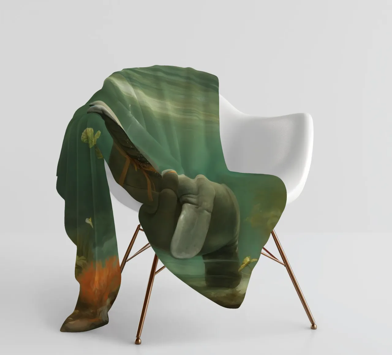 Manatee minimale 3 coperta in pile da Minimal Animal Art