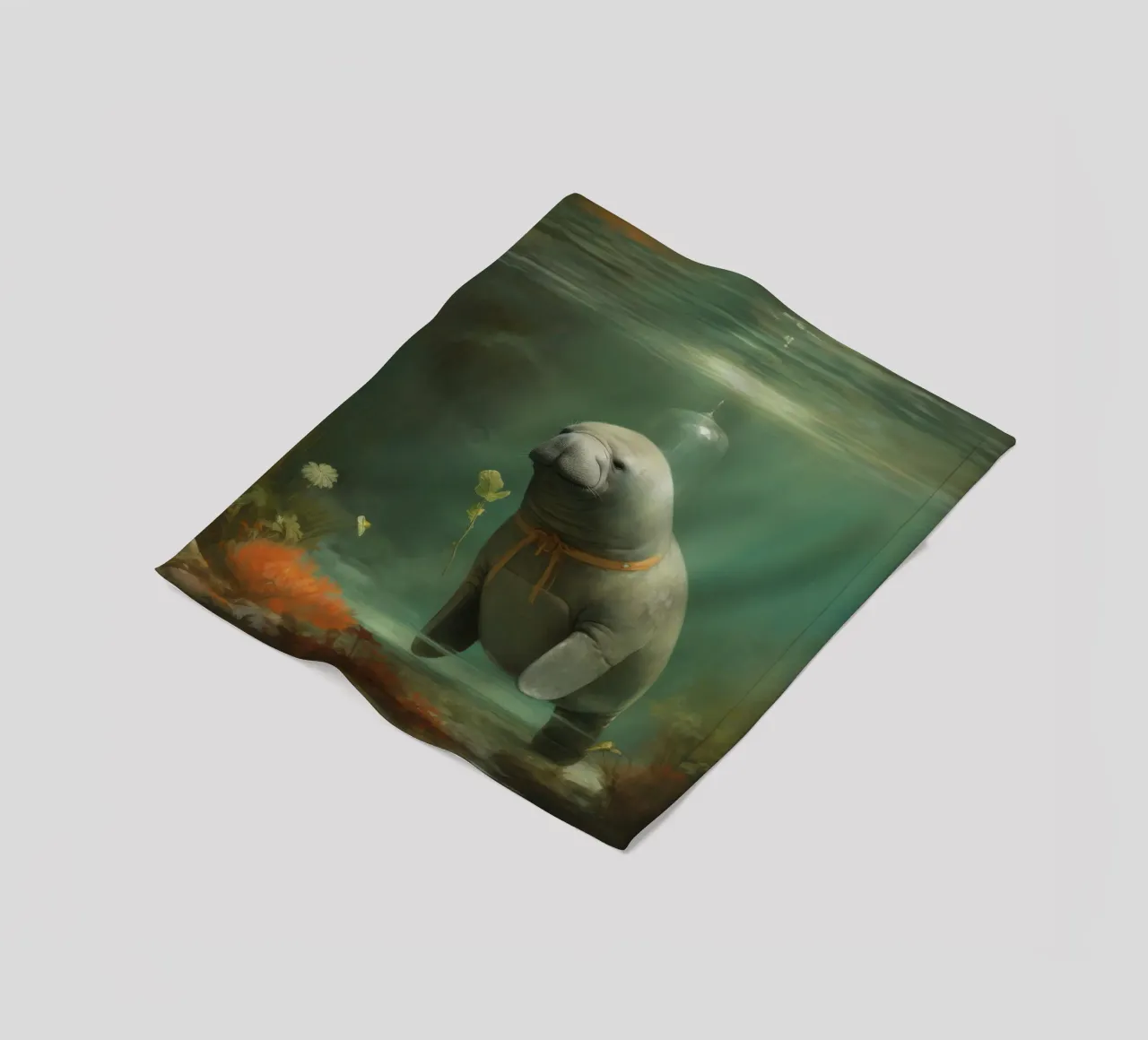 Manatee minimale 3 coperta in pile da Minimal Animal Art