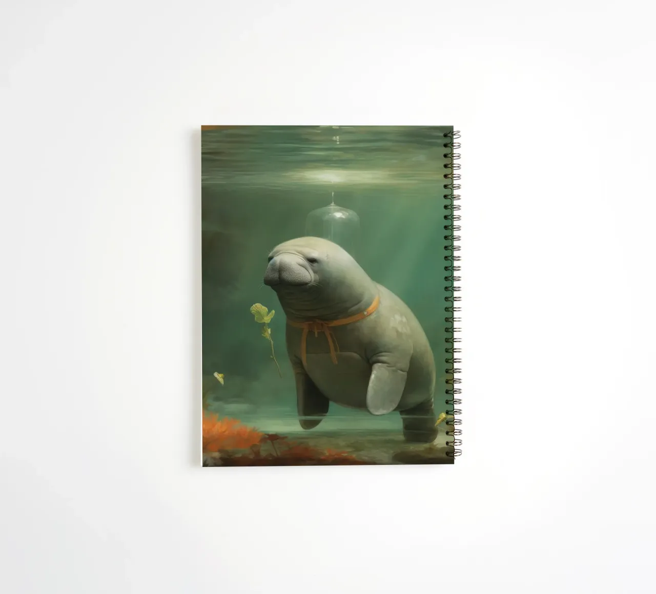 Minimal Manatee 3 spiral notebook by Minimal Animal Art