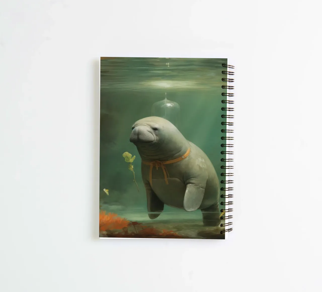 Minimal Manatee 3 spiral notebook by Minimal Animal Art