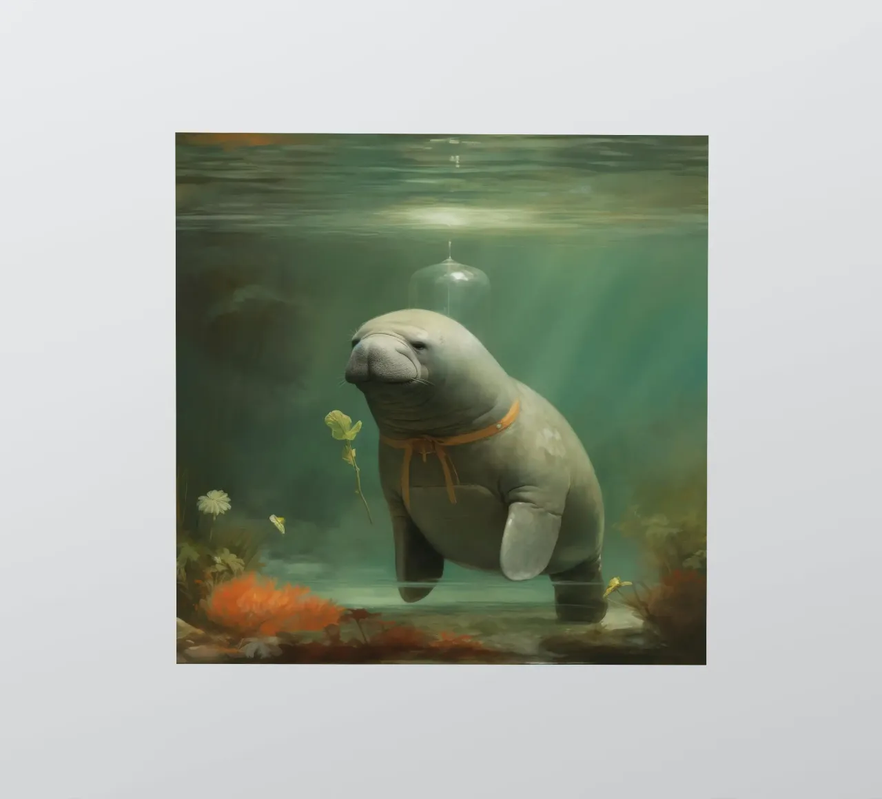 Manatee minimale 3 adesivo da Minimal Animal Art
