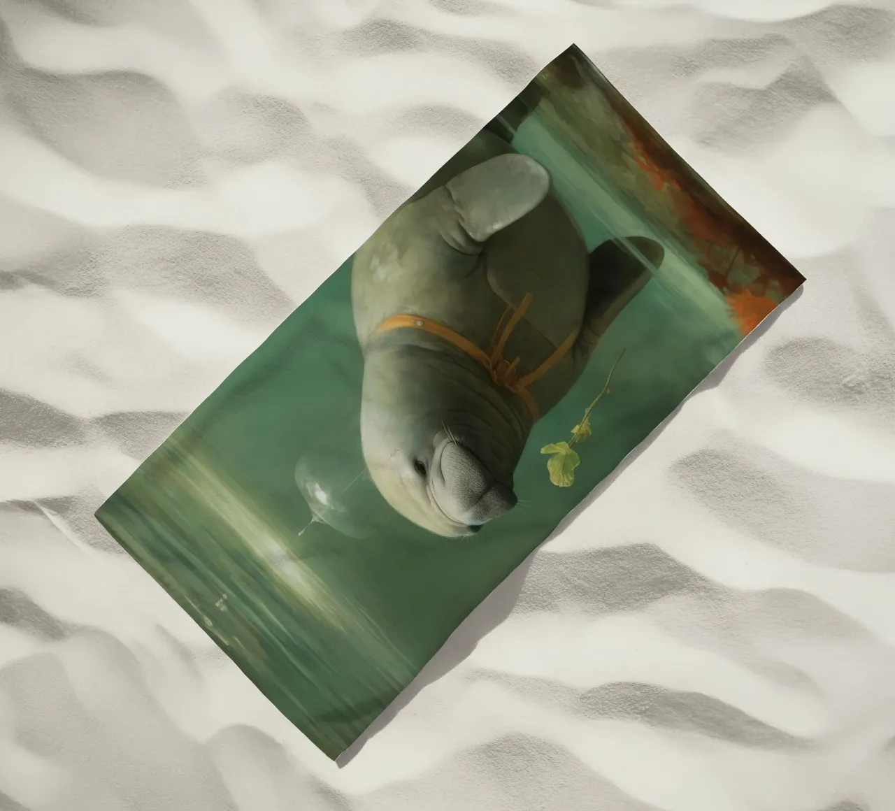 Manatee minimale 3 telo mare da Minimal Animal Art