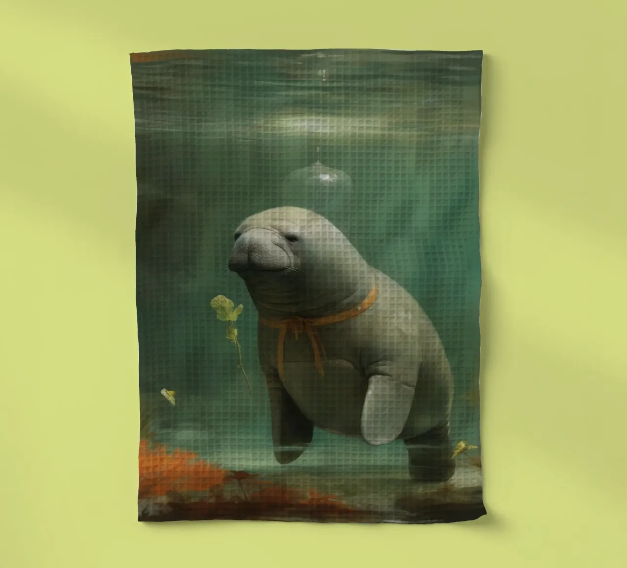 Manatee minimale 3 canovaccio da cucina da Minimal Animal Art