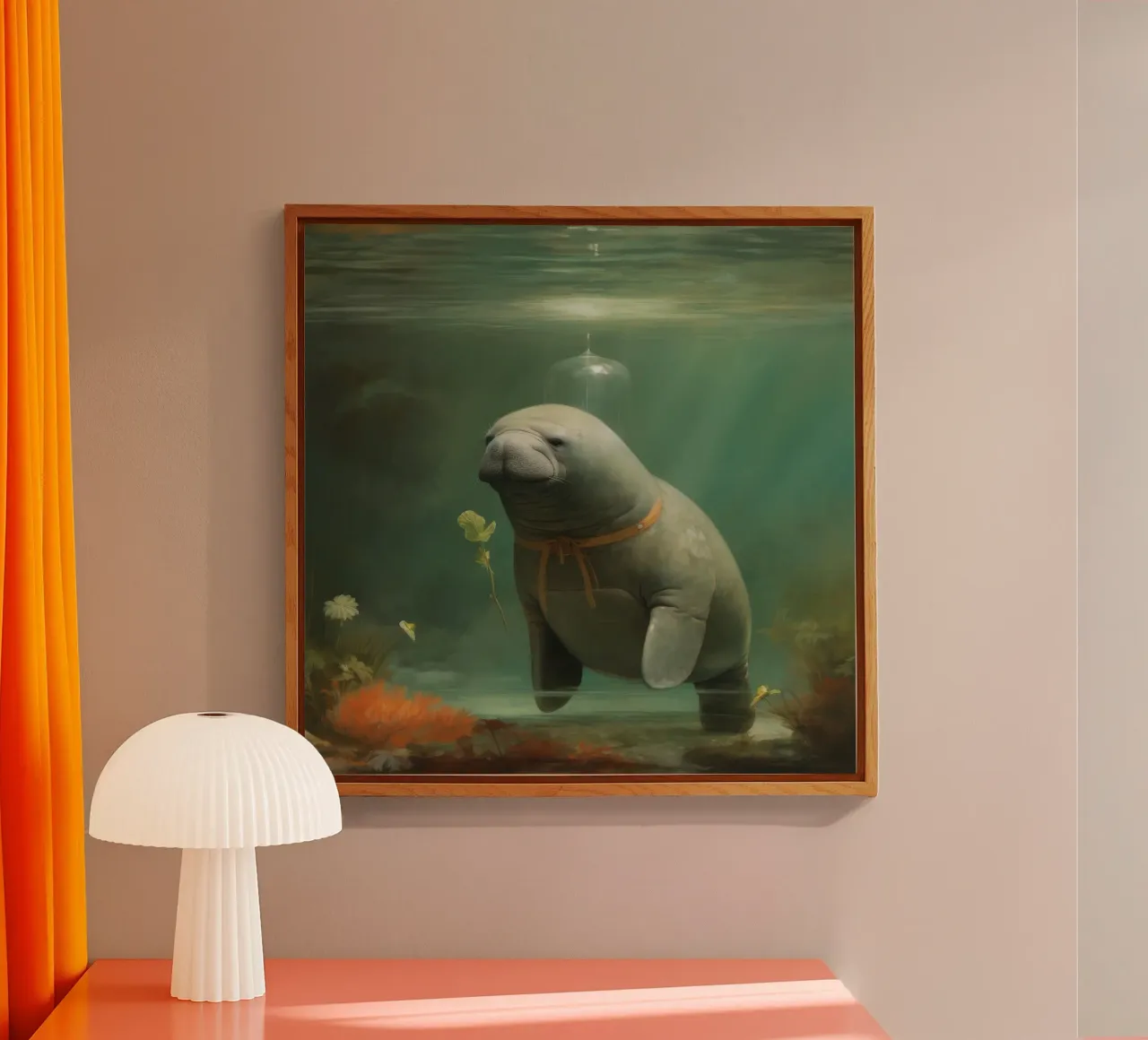 Minimal Manatee acrylic glass by Minimal Animal Art