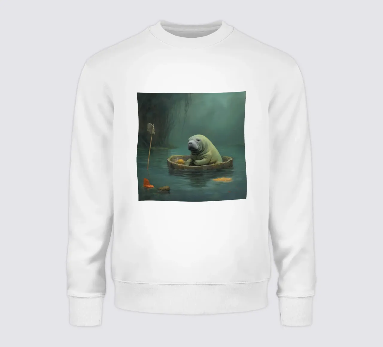 Minimale Seekuh 4 Sweatshirt von Minimal Animal Art