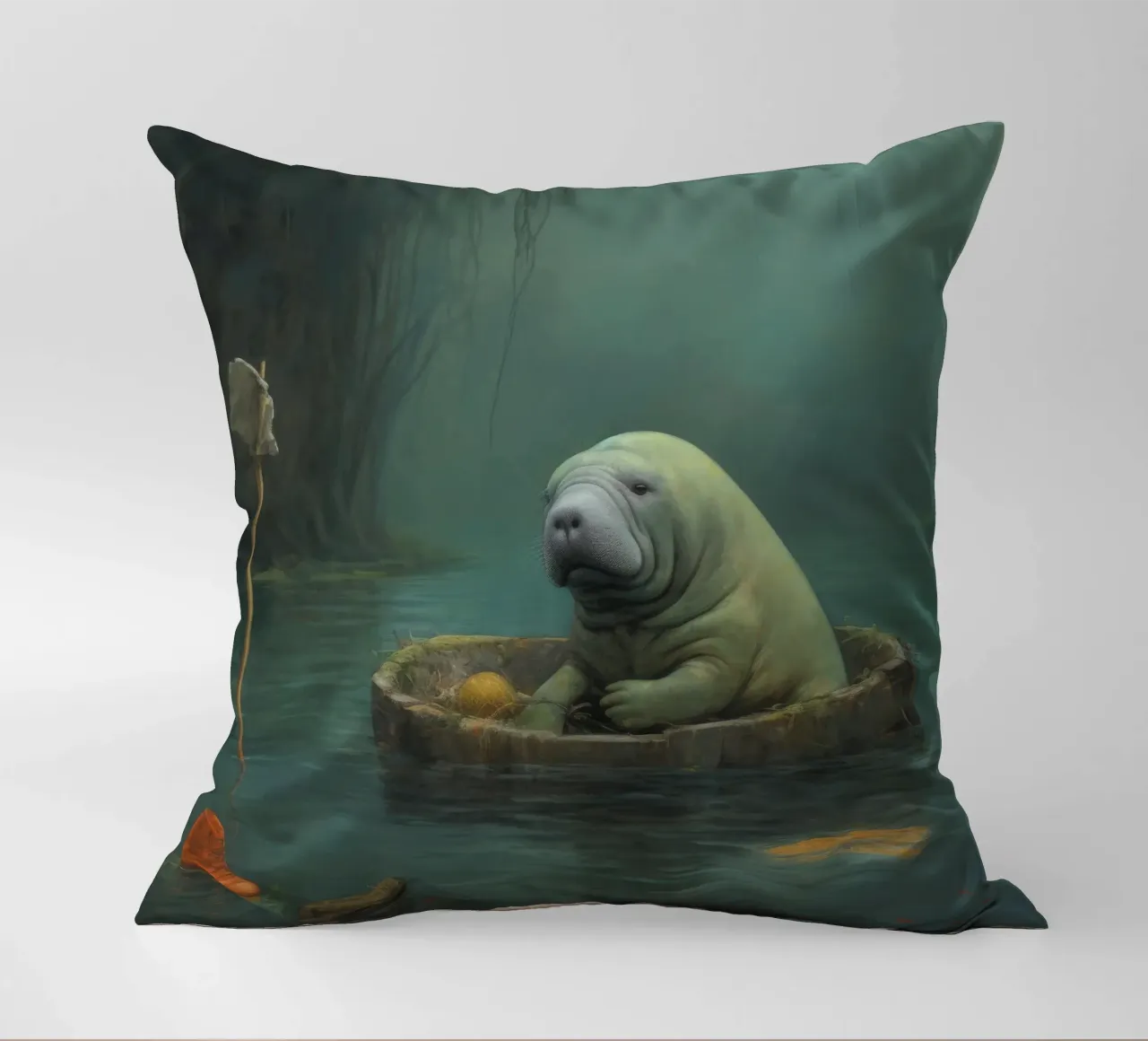 Manatee minimale 4 cuscino da Minimal Animal Art