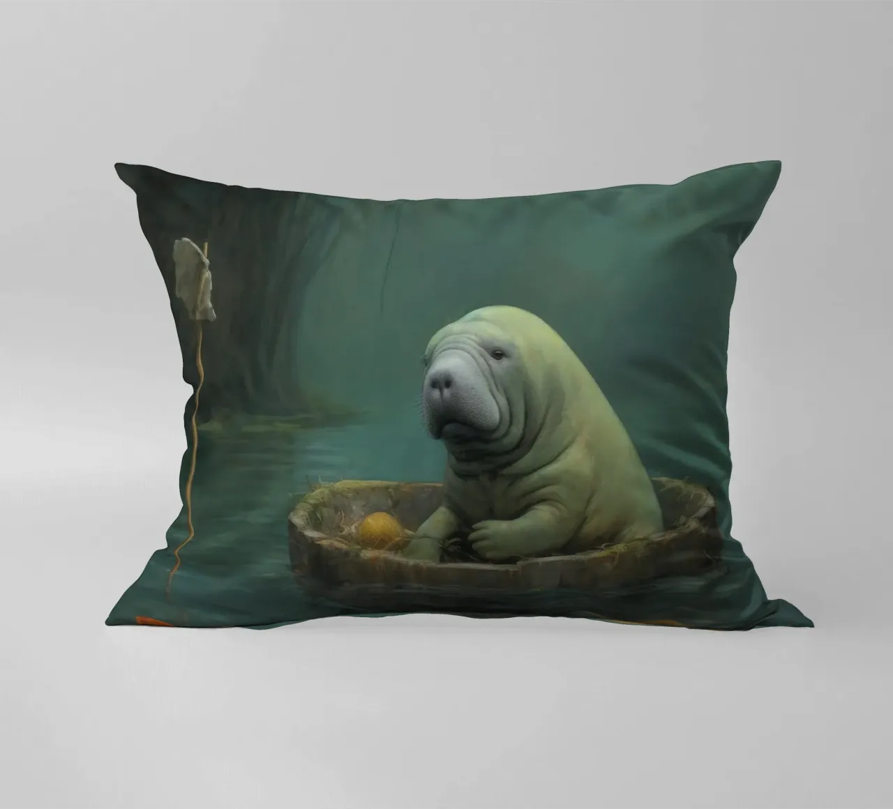 Manatee minimale 4 cuscino da Minimal Animal Art