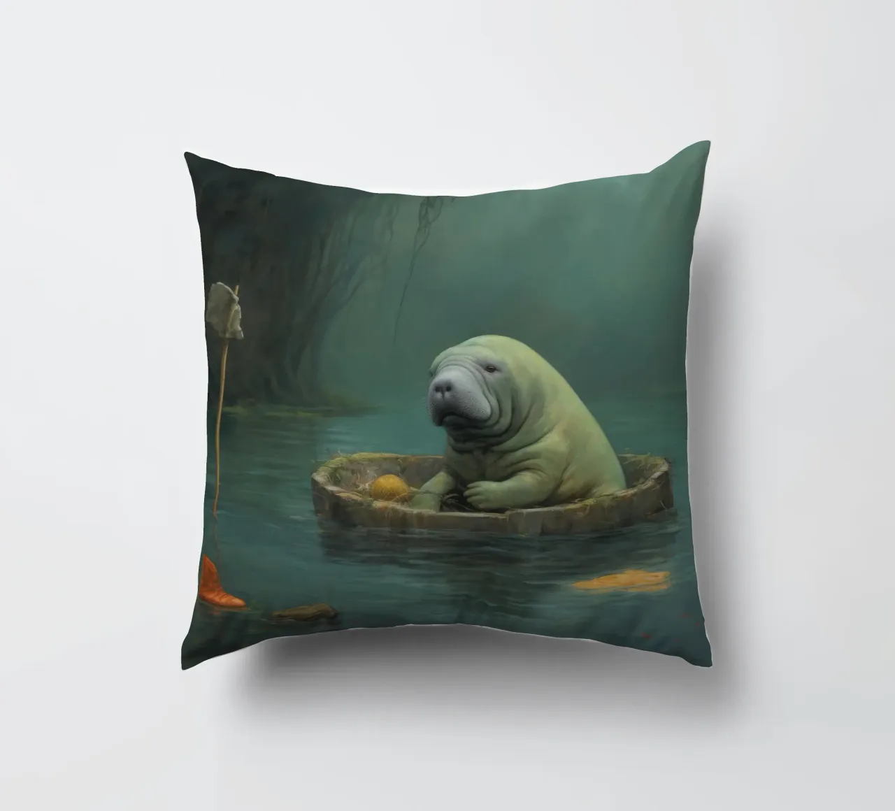 Manatee minimale 4 cuscino da Minimal Animal Art