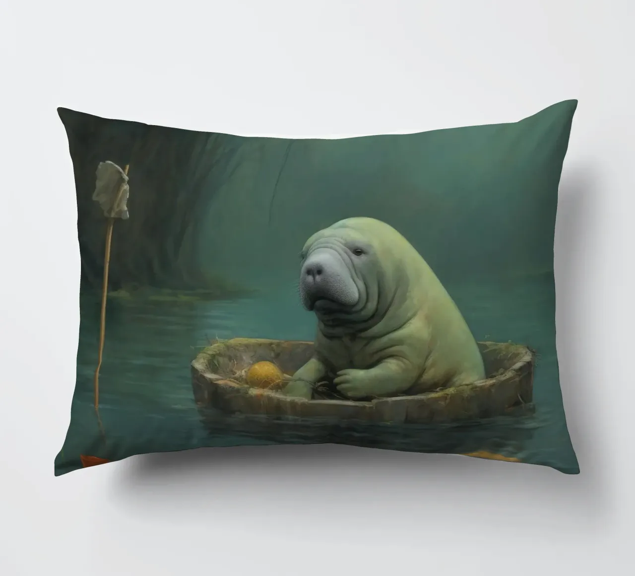 Manatee minimale 4 cuscino da Minimal Animal Art