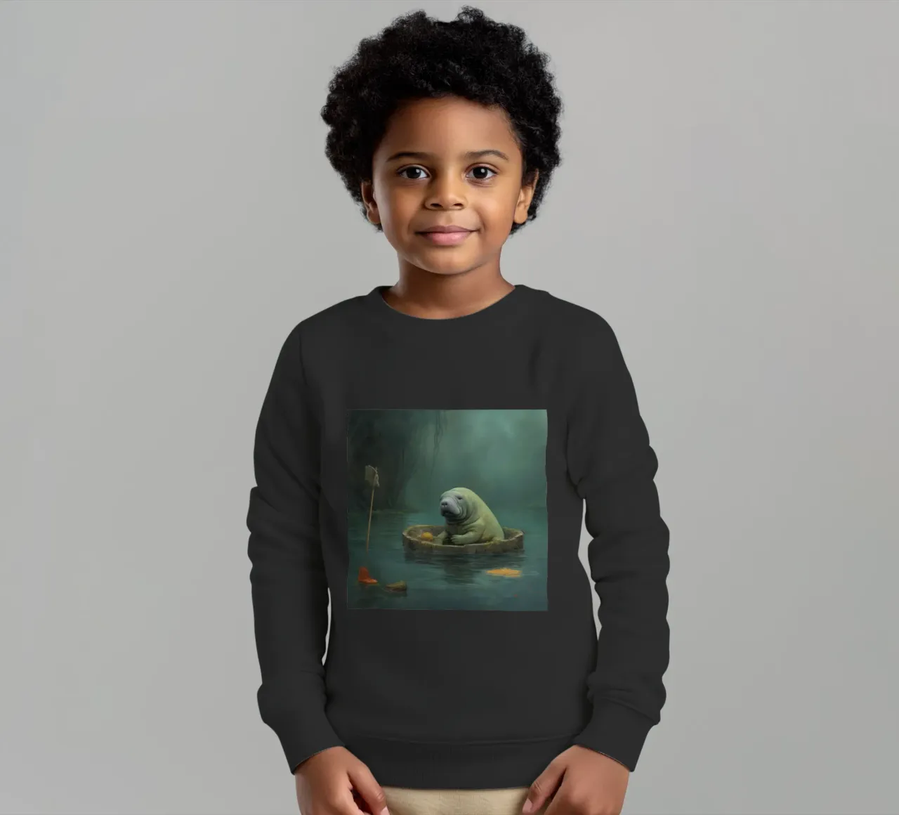 Manatee minimale 4 felpa bambino da Minimal Animal Art