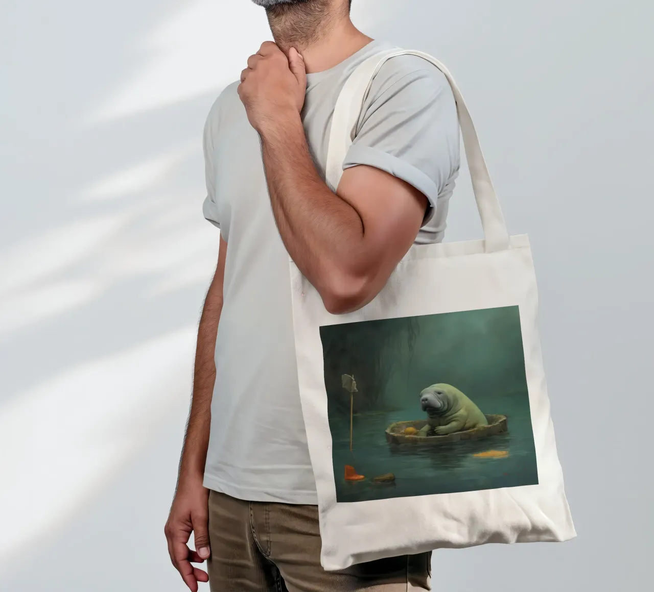 Manatee minimale 4 borsa in juta da Minimal Animal Art
