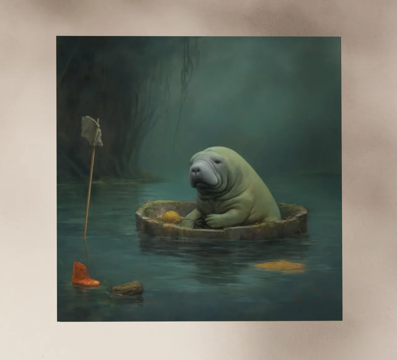 Manatee minimale 4 pellicola backlit da Minimal Animal Art