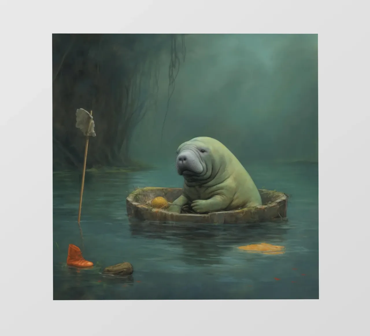 Manatee minimale 4 pellicola backlit da Minimal Animal Art