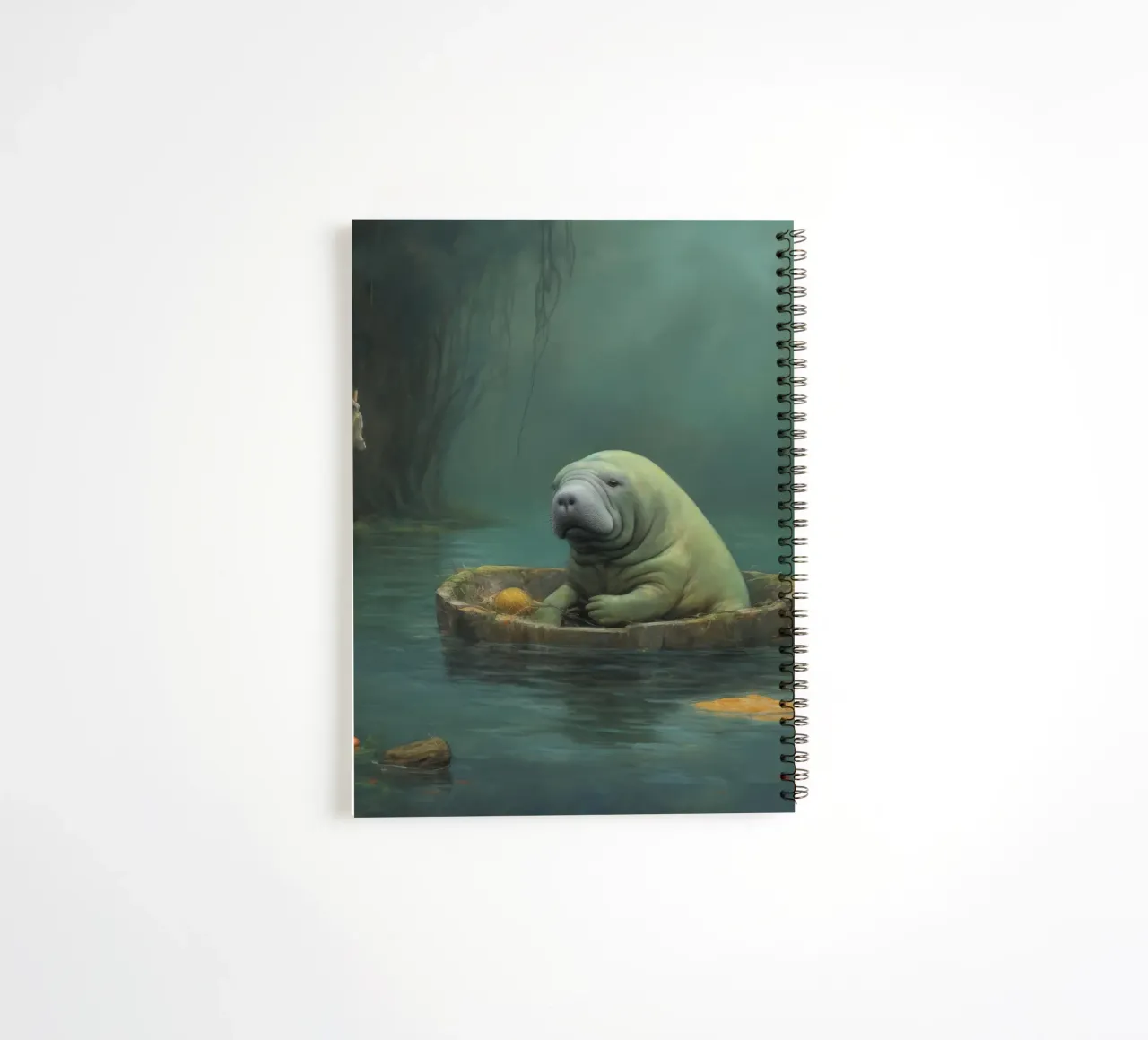 Minimal Manatee 4 spiral notebook by Minimal Animal Art