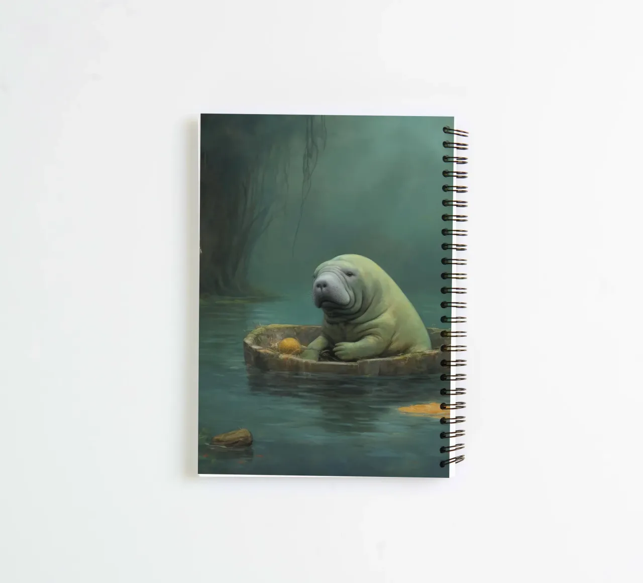 Minimal Manatee 4 spiral notebook by Minimal Animal Art