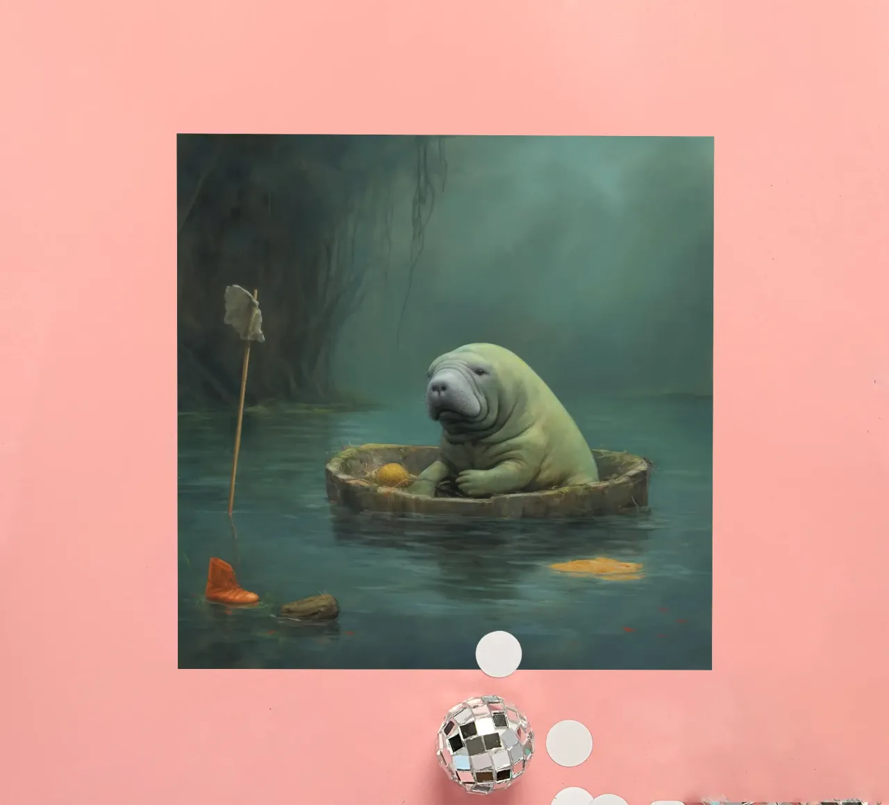 Manatee minimale 4 adesivo da Minimal Animal Art