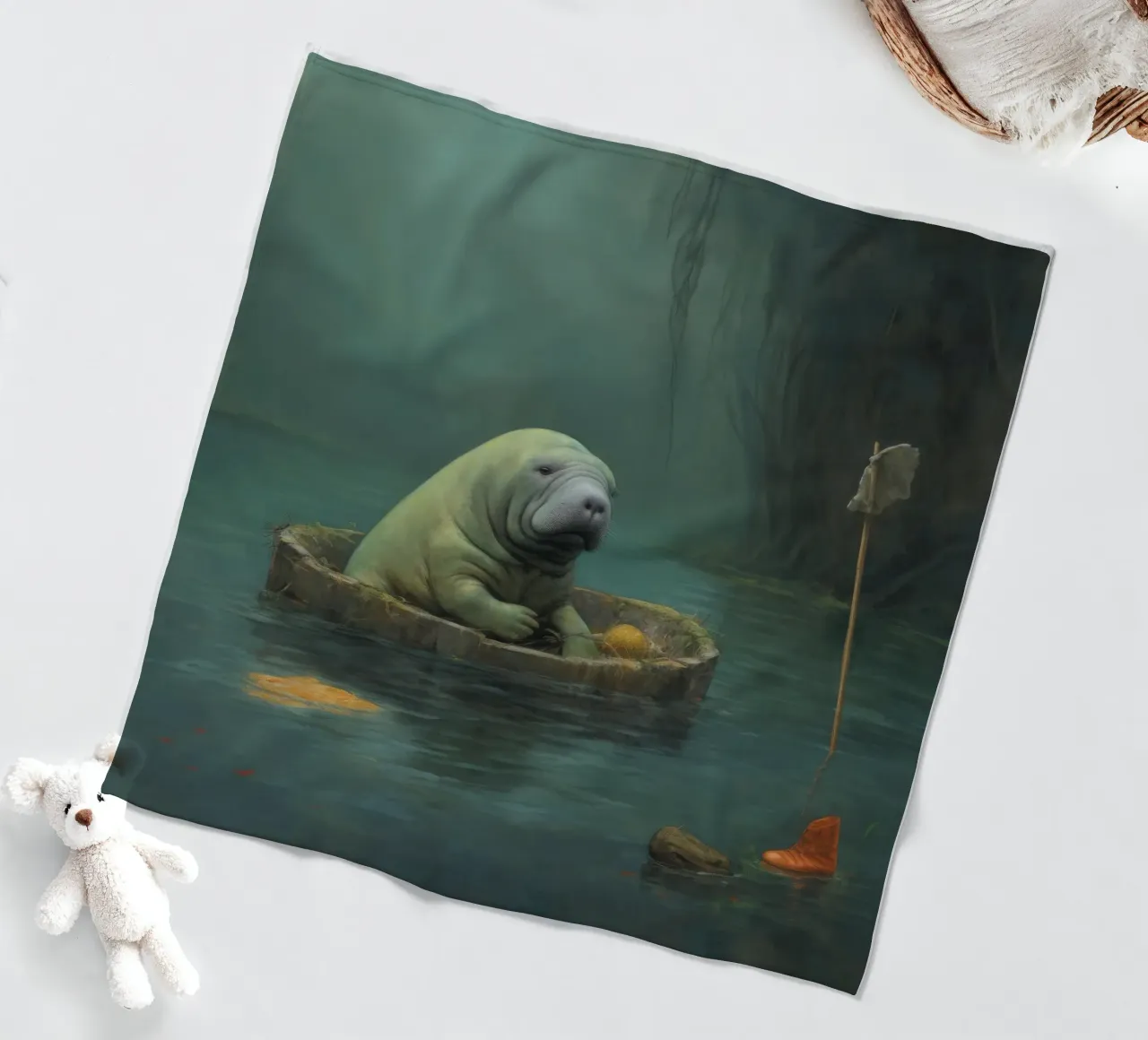 Manatee minimale 4 coperta in pile da Minimal Animal Art