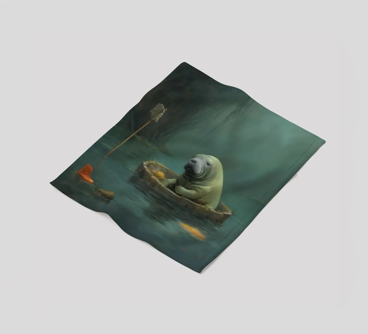 Manatee minimale 4 coperta in pile da Minimal Animal Art