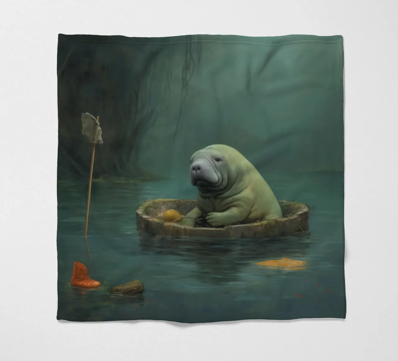 Manatee minimale 4 coperta in pile da Minimal Animal Art