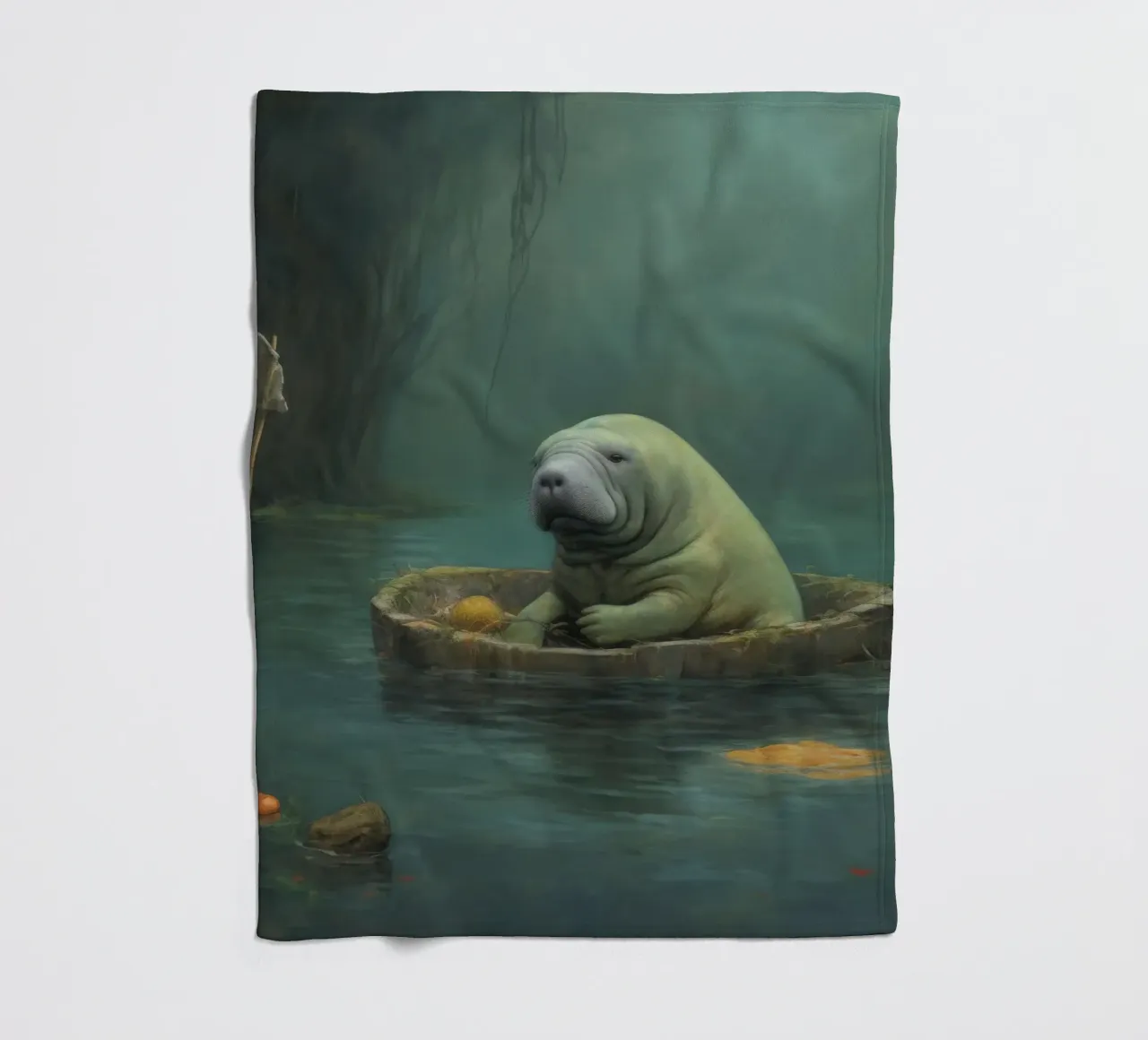 Manatee minimale 4 coperta in pile da Minimal Animal Art