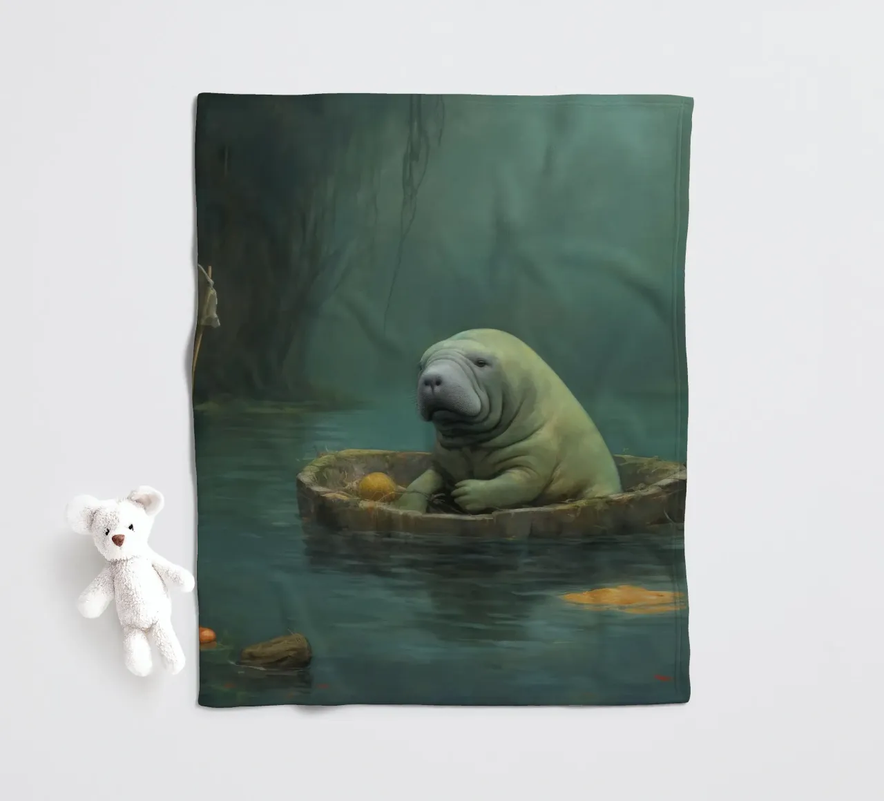 Manatee minimale 4 coperta in pile da Minimal Animal Art