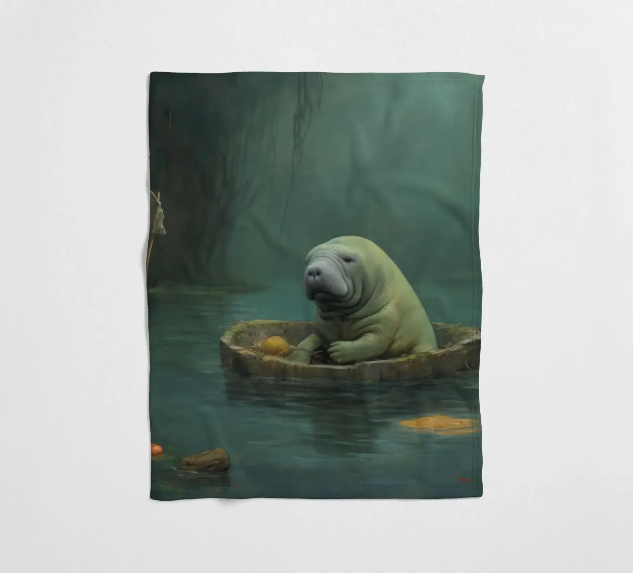 Manatee minimale 4 coperta in pile da Minimal Animal Art
