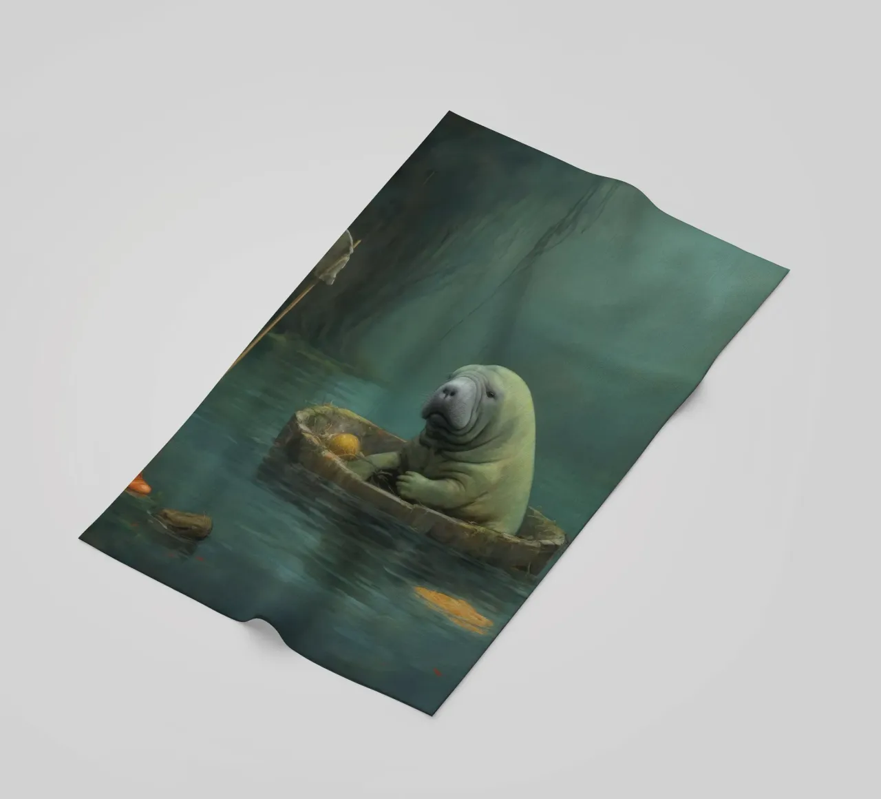 Manatee minimale 4 telo mare da Minimal Animal Art