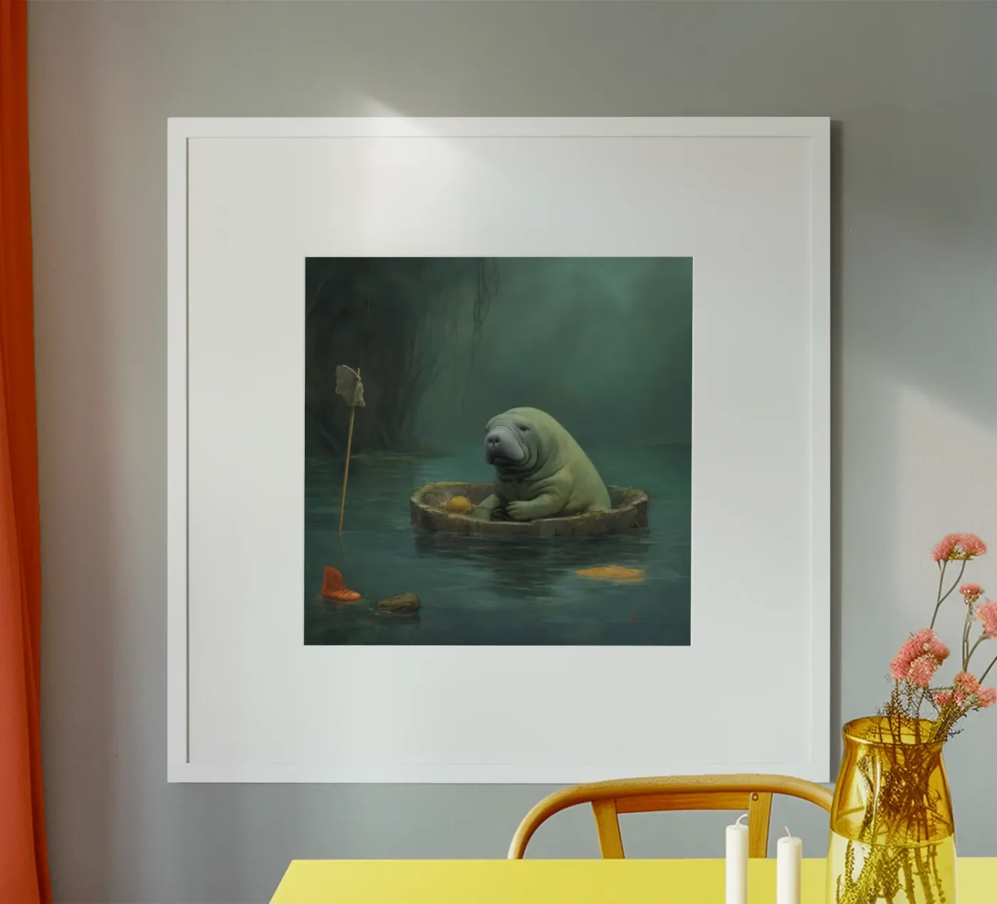 Minimo Manatee poster da Minimal Animal Art