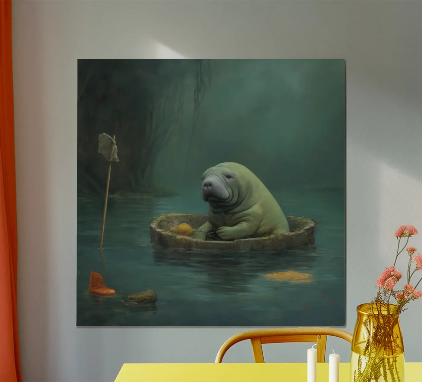 Minimo Manatee poster da Minimal Animal Art