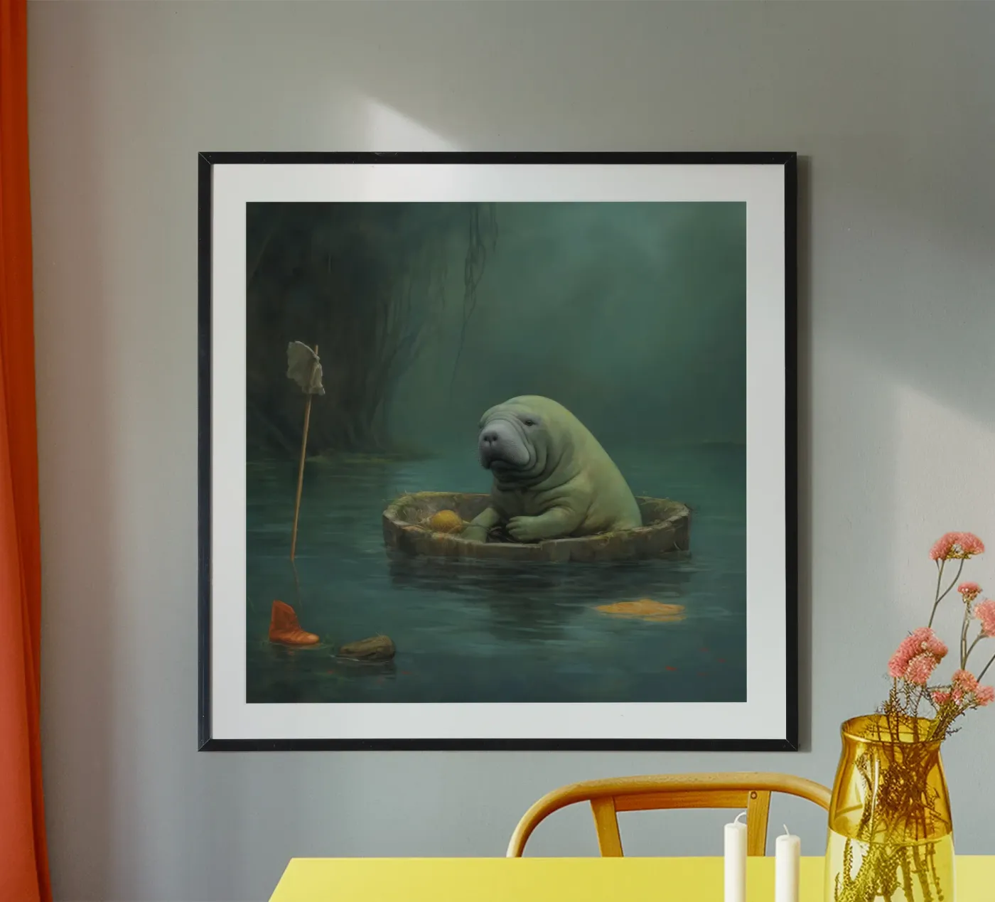 Minimo Manatee poster da Minimal Animal Art