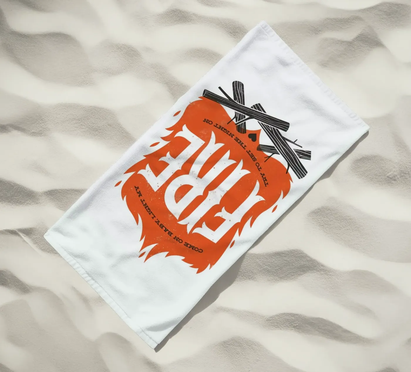 Fire beach towel by Chris Wharton